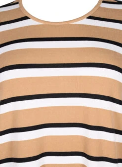 Zizzi Striped Blouse With Long Sleeves -Chic Soldes V50131X 9992 Details1