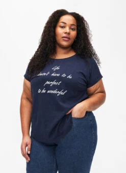 Zizzi Printed T-shirt In Organic Cotton