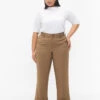 Zizzi High-waisted Pants With Fold-up -Chic Soldes V50193A 9989 ModelFront
