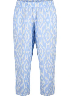 Zizzi Patterned Trousers With Linen -Chic Soldes V50197B 0424 Front