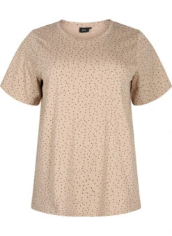 Zizzi Organic Cotton T-shirt With Dots -Chic Soldes V50206B 0701 Front