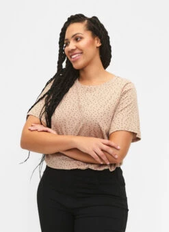 Zizzi Organic Cotton T-shirt With Dots