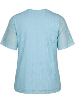 Zizzi Short-sleeved Lace Blouse With V-neck -Chic Soldes V50219A 1417 Back