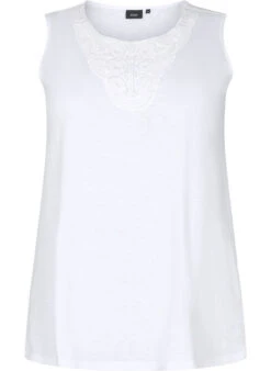 Zizzi Sleeveless Top In Cotton -Chic Soldes V50220B 1101 Front