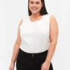 Zizzi Sleeveless Top In Cotton -Chic Soldes V50220B 1101 ModelFront