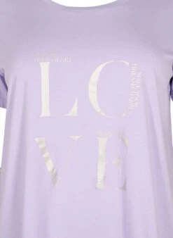 Zizzi Short Sleeve Cotton T-shirt With Print -Chic Soldes V50222D 1716 Details1