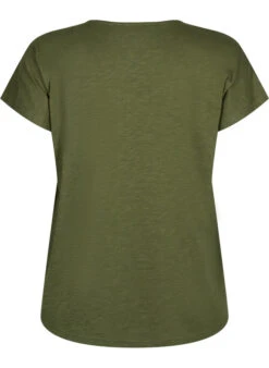 Zizzi Cotton T-shirt With Leaf Print -Chic Soldes V50223A 1580 Back