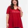 Zizzi Cotton T-shirt With Short Sleeves -Chic Soldes V50224D 0668 ModelFront