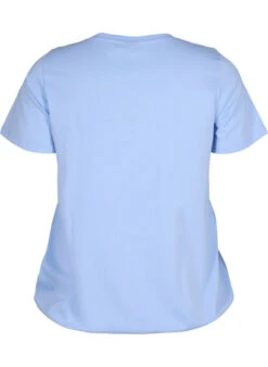 Zizzi Short-sleeved Cotton T-shirt With Elasticated Hem -Chic Soldes V50226A 0424 Back
