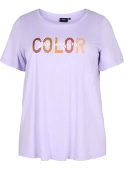 Zizzi T-shirt In Cotton With Print -Chic Soldes V50231B 1716 Front