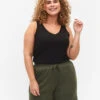 Zizzi Loose-fitting Viscose Shorts With Ribbing