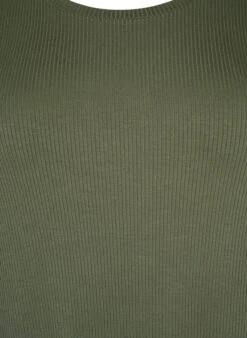 Zizzi Viscose Rib Midi Dress With Short Sleeves -Chic Soldes V50241F 2151 Details1