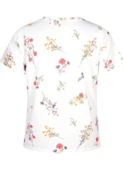 Zizzi Organic Cotton T-shirt With Floral Print -Chic Soldes V50252A 1101 Back