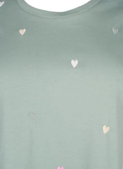 Zizzi Organic Cotton T-shirt With Hearts -Chic Soldes V50252B 1598 Details1