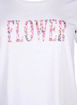 Zizzi Cotton T-shirt With Text Print -Chic Soldes V50253H 8006 Details1