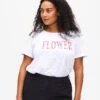 Zizzi Cotton T-shirt With Text Print -Chic Soldes V50253H 8006 ModelFront