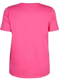 Zizzi Cotton T-shirt With Gold-colored Text -Chic Soldes V50253I 8009 Back