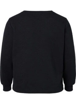 Zizzi Solid Colored Blouse With Texture -Chic Soldes V50456B 0199 Back