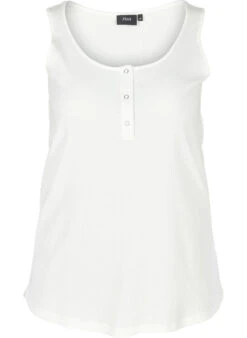 Zizzi Top With A Round Neck In Ribbed Fabric -Chic Soldes V59049D 1101 Front