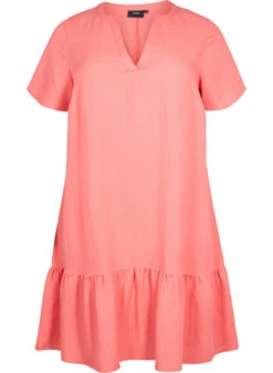 Zizzi Short-sleeved Viscose Dress With V-neckline -Chic Soldes V90000V 1265 Front
