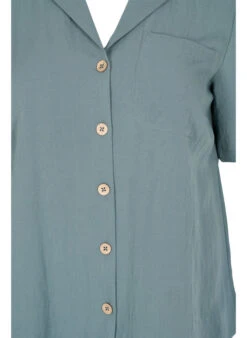Zizzi Viscose Shirt With Short Sleeves -Chic Soldes V90000Z 0728 Details1