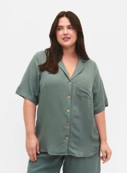 Zizzi Viscose Shirt With Short Sleeves