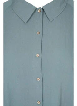 Zizzi Long Viscose Shirt With Pockets And 3/4 Sleeves -Chic Soldes V90001A 0728 Details1
