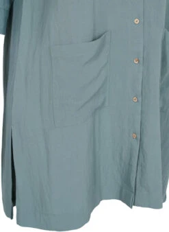 Zizzi Long Viscose Shirt With Pockets And 3/4 Sleeves -Chic Soldes V90001A 0728 Details2