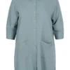 Zizzi Long Viscose Shirt With Pockets And 3/4 Sleeves -Chic Soldes V90001A 0728 Front