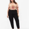 Zizzi Loose Cargo Trousers In Viscose -Chic Soldes V90001D 0199 ModelFront