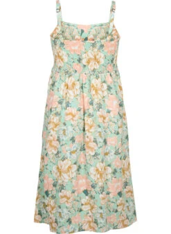 Zizzi Floral Viscose Strap Dress With Smocking -Chic Soldes V90001G 9991 Back