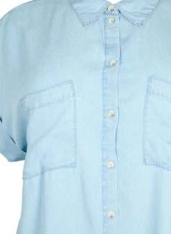 Zizzi Short-sleeved Shirt In Lyocell (TENCEL™) -Chic Soldes V90120P 1025 Details1