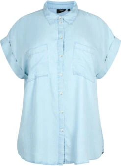 Zizzi Short-sleeved Shirt In Lyocell (TENCEL™) -Chic Soldes V90120P 1025 Front