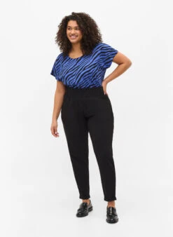 Zizzi Cotton Trousers -Chic Soldes V90121A 0199 ModelFullBody