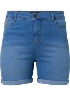 Zizzi High Waisted Denim Shorts With Slim Fit -Chic Soldes V90135A 9990 Front