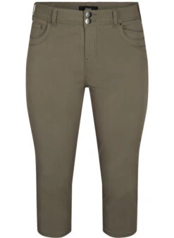 Zizzi Close-fitting Capri Trousers In Viscose Mix -Chic Soldes V90137A 1579 Front