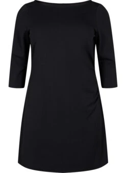 Zizzi Dress With Draping And 3/4 Sleeves -Chic Soldes V90146B 0199 Front