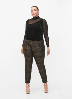 Zizzi Maddison Pants With Gold Color And Pockets