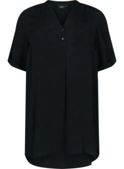 Zizzi Viscose Tunic With Short Sleeves -Chic Soldes X95813A 0199 Front