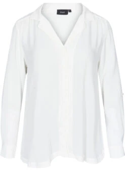 Zizzi Viscose Shirt With V-neck -Chic Soldes X95821B 1103 Front