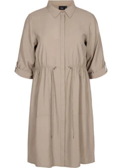 Zizzi Viscose Shirtdress With Adjustable Waist -Chic Soldes X95963D 2261 Front