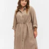 Zizzi Viscose Shirtdress With Adjustable Waist -Chic Soldes X95963D 2261 ModelFront