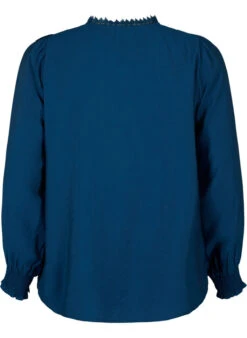 Zizzi Viscose Blouse With Ruffles And Embroidery Detail -Chic Soldes X95963O 0291 Back