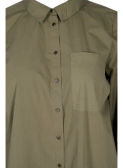 Zizzi Long Cotton Shirt With Back Print -Chic Soldes X95966A 1579 Details1