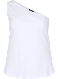 Zizzi One-shoulder Top In Cotton -Chic Soldes X96005A 1101 Front