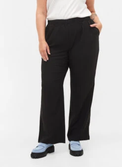 Zizzi Flared Trousers With Pockets -Chic Soldes X96077A 0199 ModelDetail2