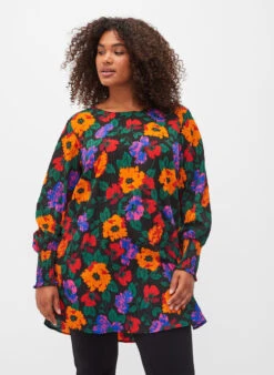 Zizzi Floral Tunic With Smock
