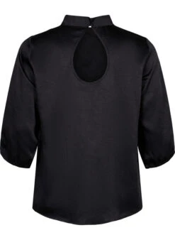 Zizzi Top With 3/4 Sleeves And Mandarin Collar -Chic Soldes X96089B 0199 Back