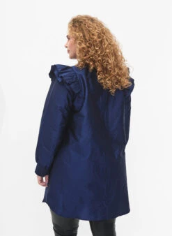 Zizzi Solid Colored Shirt With Ruffle Detail -Chic Soldes X96098B 0291 ModelBack