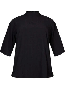 Zizzi Top With High Neckline And 3/4 Sleeves -Chic Soldes X96107A 0199 Front